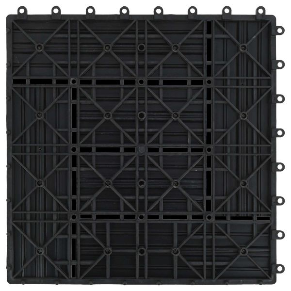 Плочка за decking 22 pcs Черно 30 x 30 cm WPC