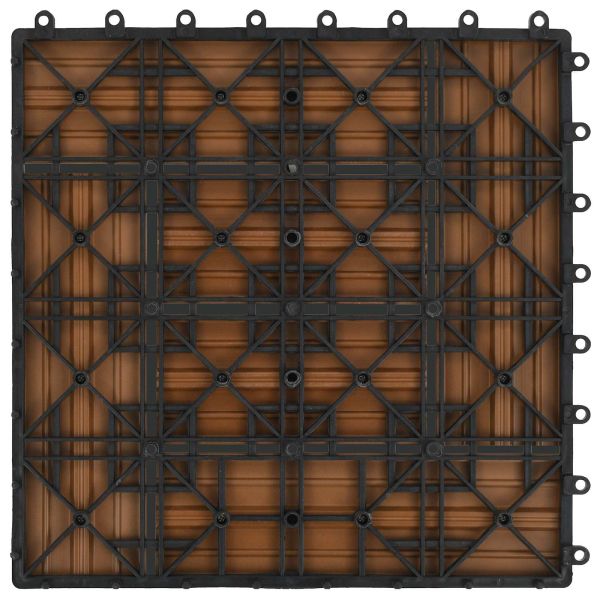 Плочка за decking 22 pcs Тик 30 x 30 cm WPC