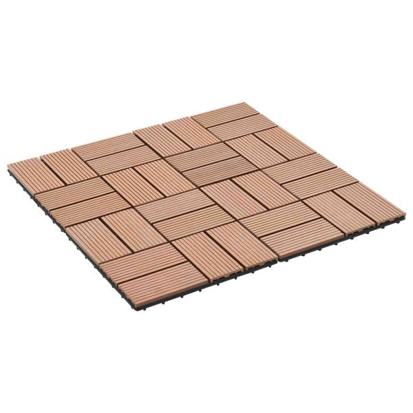 Плочка за decking 22 pcs Кафяво 30 x 30 cm WPC