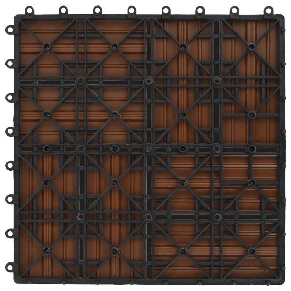 Плочка за decking 22 pcs Кафяво 30 x 30 cm WPC