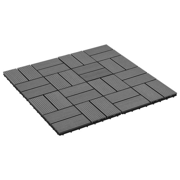 Плочка за decking 22 pcs Сиво 30 x 30 cm WPC