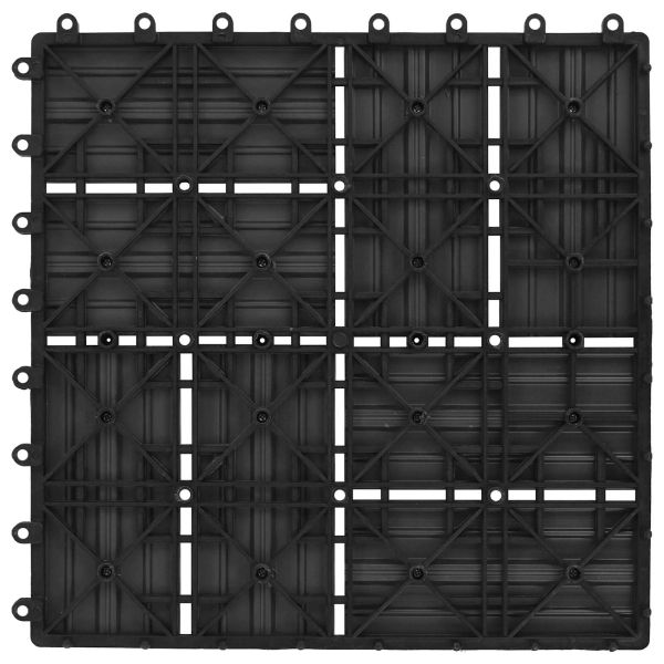 Плочка за decking 22 pcs Черно 30 x 30 cm WPC