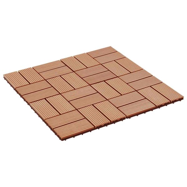 Плочка за decking 22 pcs Тик 30 x 30 cm WPC