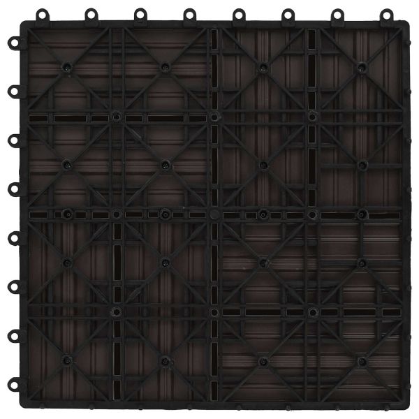 Плочка за decking 22 pcs Тъмен кафяв 30 x 30 cm WPC