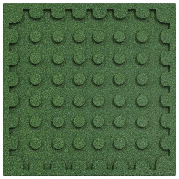 Плочки за защита при падане 12 pcs Зелено 50 x 50 cm Каучук