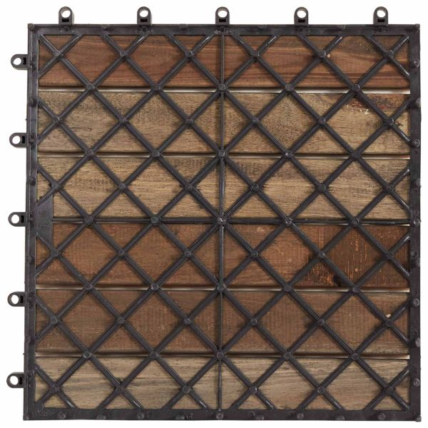 Плочка за decking 20 pcs Сиво 30 x 30 cm Дърво от Акация
