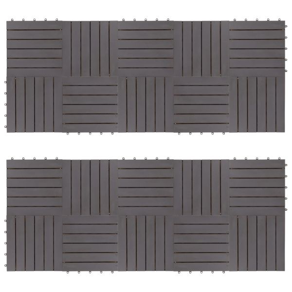 Плочка за decking 20 pcs Сиво 30 x 30 cm Дърво от Акация