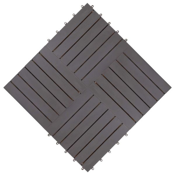 Плочка за decking 20 pcs Сиво 30 x 30 cm Дърво от Акация