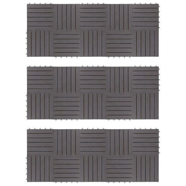 Плочка за decking 30 pcs Сиво 30 x 30 cm Дърво от Акация