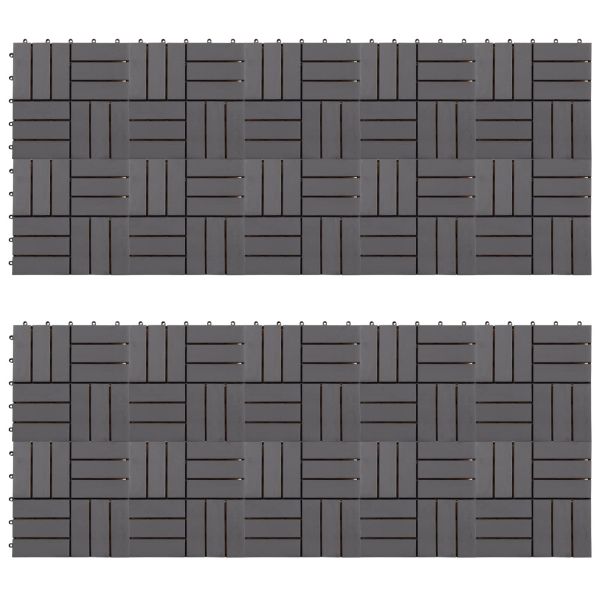 Плочка за decking 20 pcs Сиво 30 x 30 cm Дърво от Акация