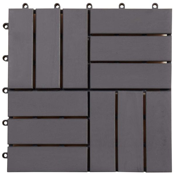 Плочка за decking 30 pcs Сиво 30 x 30 cm Дърво от Акация