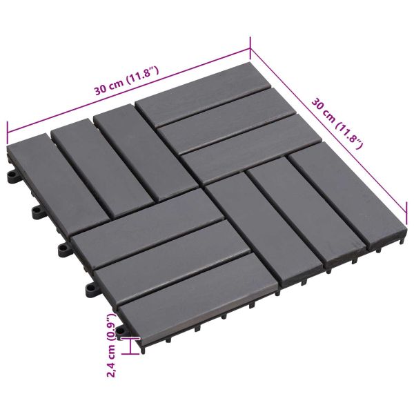 Плочка за decking 30 pcs Сиво 30 x 30 cm Дърво от Акация