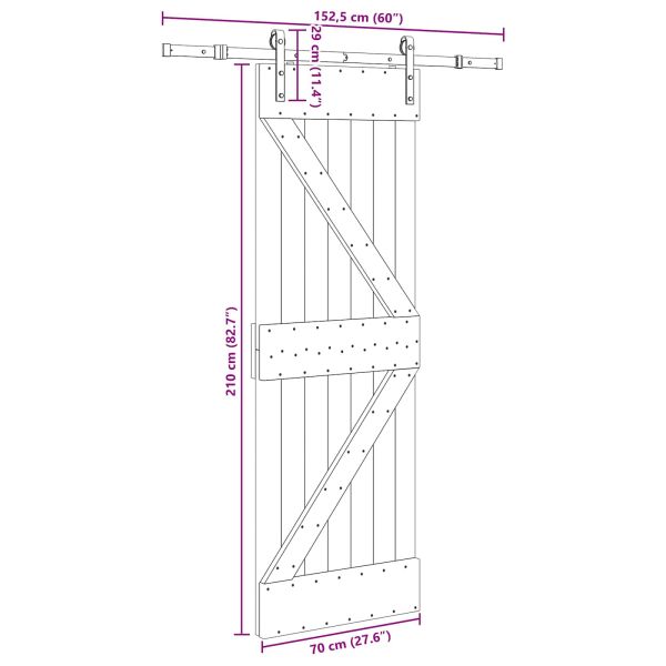 Преплъзваща се врата NARVIK 70 x 210 см (152,5 см)