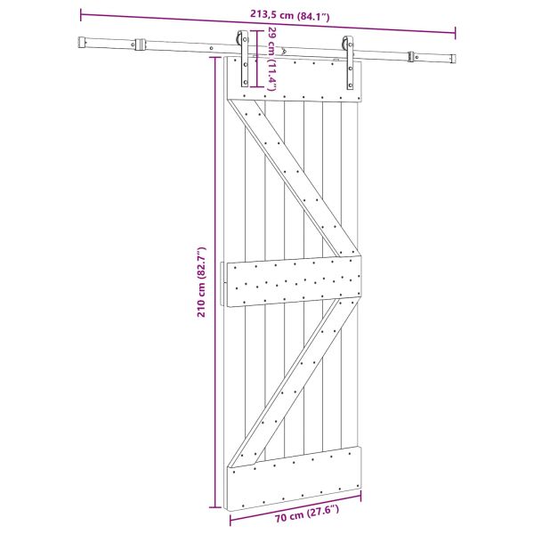 Преплъзваща се врата NARVIK 70 x 210 см (213,5 см)