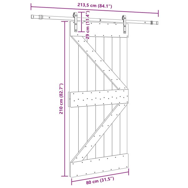 Преплъзваща се врата NARVIK 80 x 210 см (213,5 см)