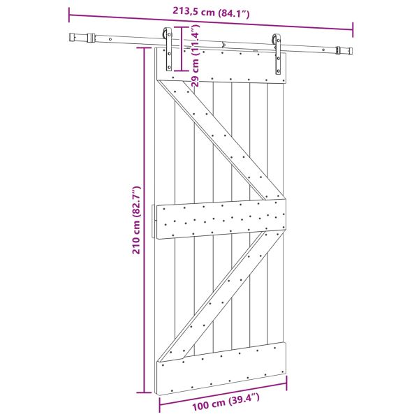 Преплъзваща се врата NARVIK 100 x 210 см (213,5 см)