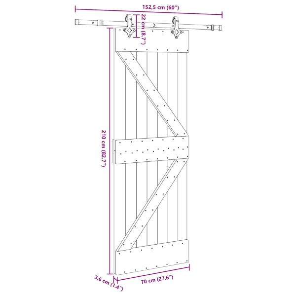 Преплъзваща се врата NARVIK 70 x 210 см (152,5 см)