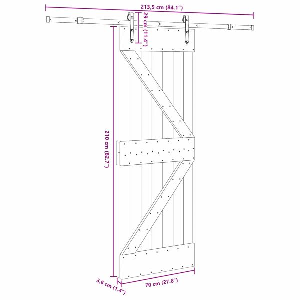 Преплъзваща се врата NARVIK 70 x 210 см (213,5 см)