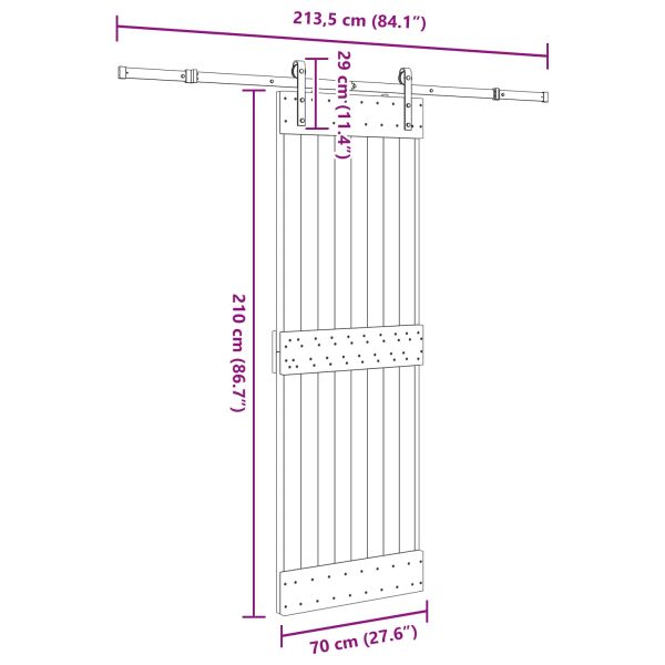 Преплъзваща се врата NARVIK 70 x 210 см (213,5 см)