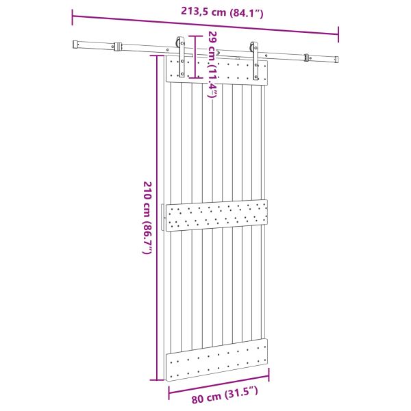 Преплъзваща се врата NARVIK 80 x 210 см (213,5 см)