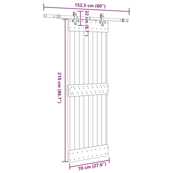 Преплъзваща се врата NARVIK 70 x 210 см (152,5 см)