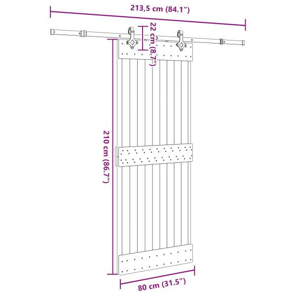 Преплъзваща се врата NARVIK 80 x 210 см (213,5 см)