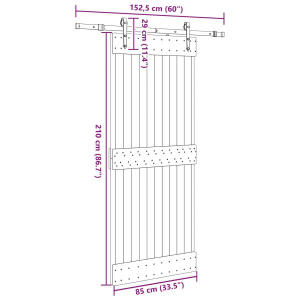 Преплъзваща се врата NARVIK 85 x 210 см (152,5 см)