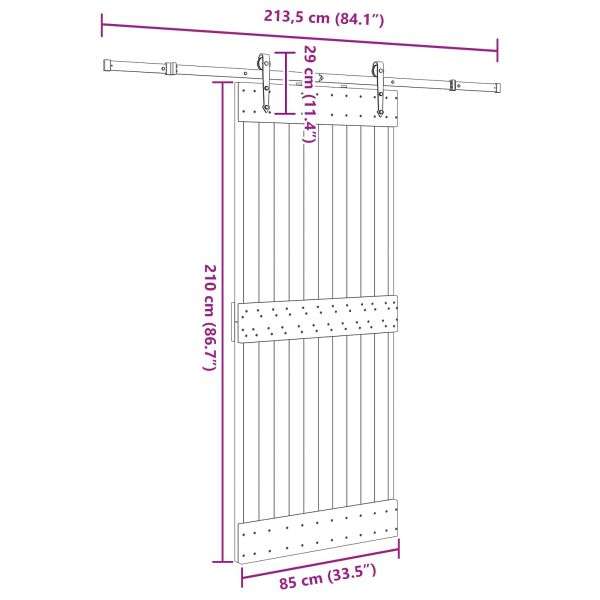 Преплъзваща се врата NARVIK 85 x 210 см (213,5 см)