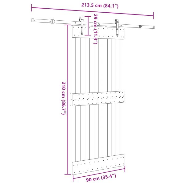 Преплъзваща се врата NARVIK 90 x 210 см (213,5 см)