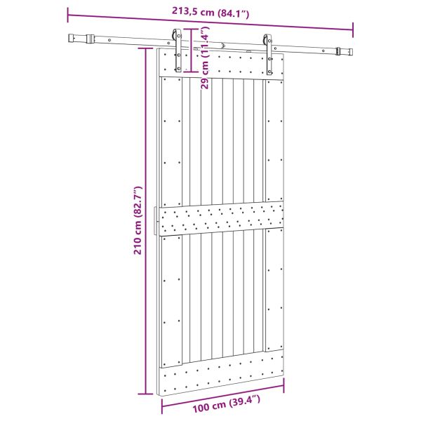Преплъзваща се врата NARVIK 100 x 210 см (213,5 см)