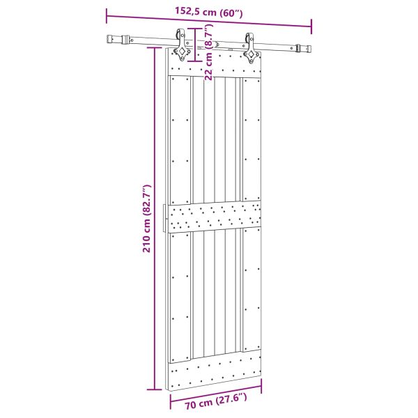 Преплъзваща се врата NARVIK 70 x 210 см (152,5 см)