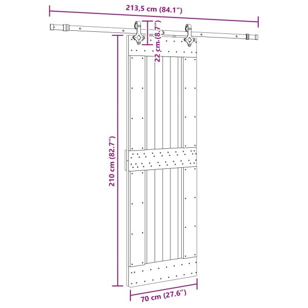Преплъзваща се врата NARVIK 70 x 210 см (213,5 см)