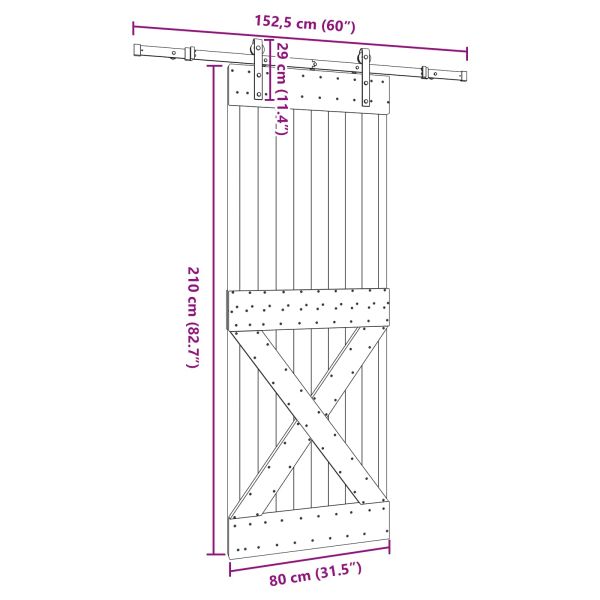 Преплъзваща се врата NARVIK 80 x 210 см (152,5 см)