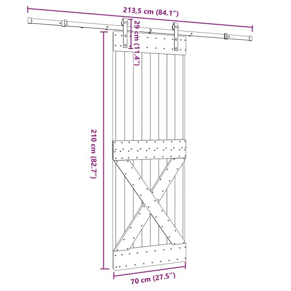 Преплъзваща се врата NARVIK 70 x 210 см (213,5 см)