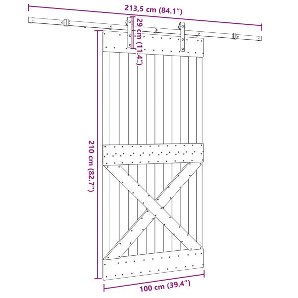 Преплъзваща се врата NARVIK 100 x 210 см (213,5 см)