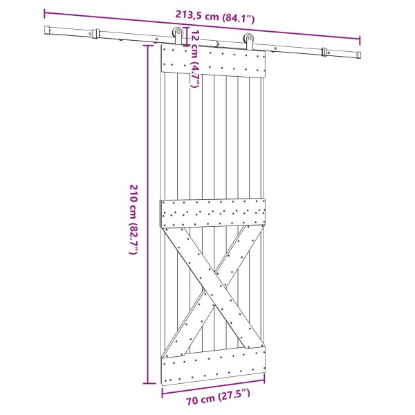 Преплъзваща се врата NARVIK 70 x 210 см (213,5 см)