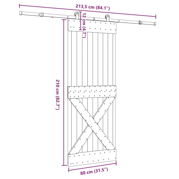 Преплъзваща се врата NARVIK 80 x 210 см (213,5 см)