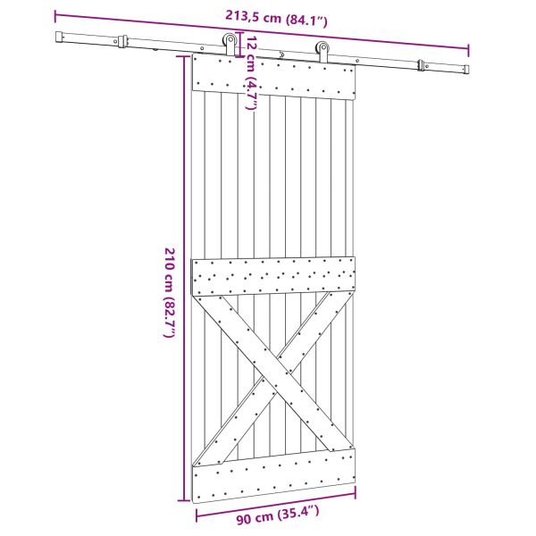 Преплъзваща се врата NARVIK 90 x 210 см (213,5 см)