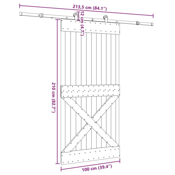 Преплъзваща се врата NARVIK 100 x 210 см (213,5 см)