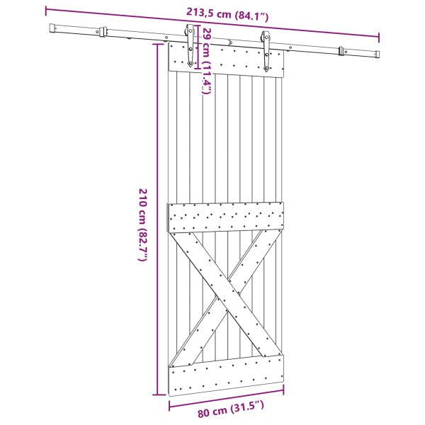 Преплъзваща се врата NARVIK 80 x 210 см (213,5 см)