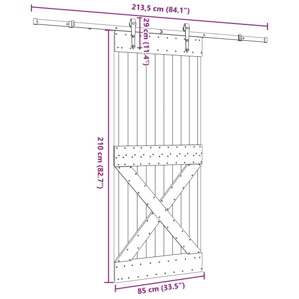 Преплъзваща се врата NARVIK 85 x 210 см (213,5 см)