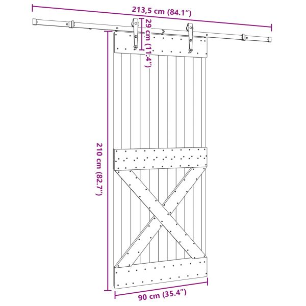 Преплъзваща се врата NARVIK 90 x 210 см (213,5 см)