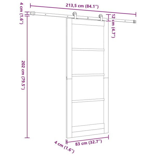 Преплъзваща се врата ORKDAL Бяло 83 x 202 см