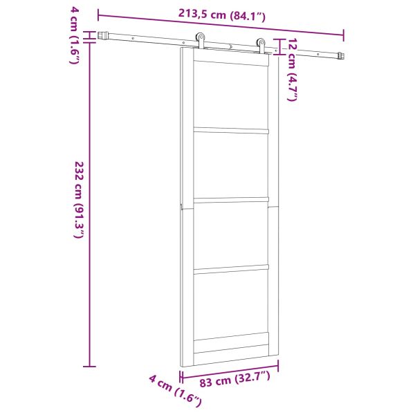 Преплъзваща се врата ORKDAL Бяло 83 x 232 см