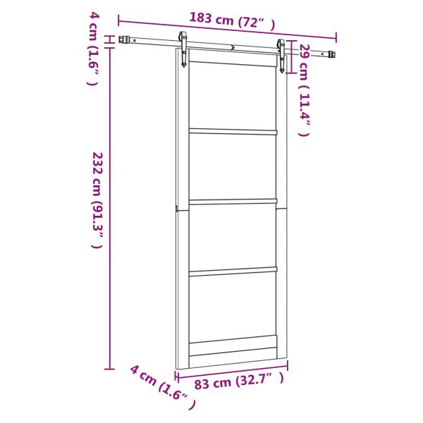 Преплъзваща се врата ORKDAL Бяло 83 x 232 см