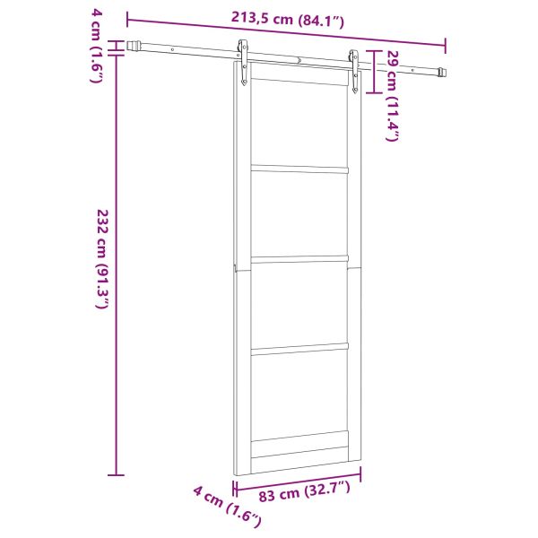 Преплъзваща се врата ORKDAL Бяло 83 x 232 см
