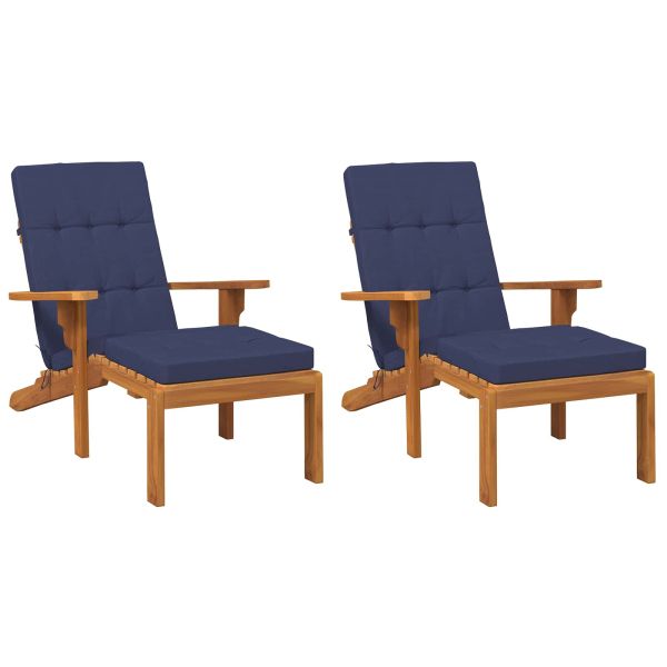 Възглавница за открито 2 pcs Морски син 180 x 55 x 7 см Текстил