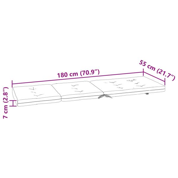 Възглавница за открито 2 pcs Морски син 180 x 55 x 7 см Текстил