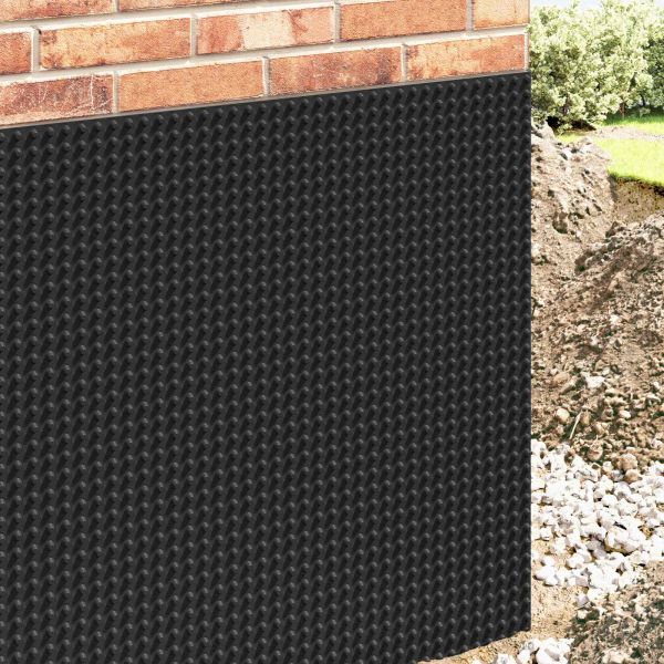 Оребрена дренажна плоча Черно 0,5 x 20 м HDPE