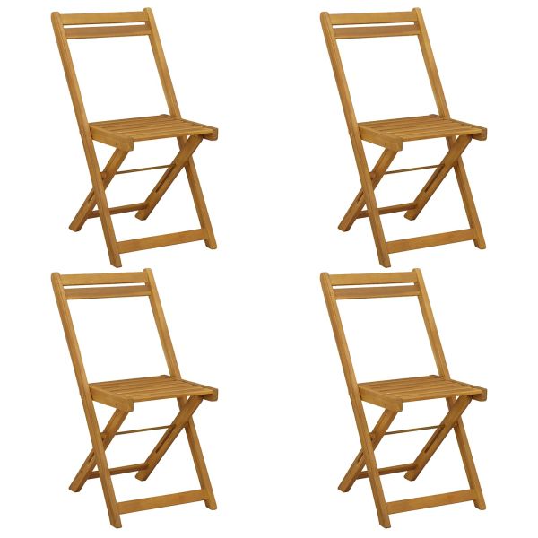 Сгъваеми градински столове 4 pcs Натурално 40 x 53 x 80 см